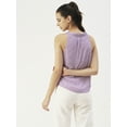 thumbnail image 3 of DressBerry Women’s Printed Viscose Rayon Top Buttoned Round Neck Sleeveless Pleated Shoulders Waist Length Regular Wear Light Weighted Casual Summer Blouse, 3 of 7