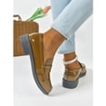 thumbnail image 5 of Women's Spring New Mary Loafers - Thick Sole Preppy British - Leather Shoes Khaki, 5 of 6