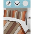 thumbnail image 4 of Quilts King Size Bedding Set, Burnt Orange Brown Lightweight Quilted Comforter, Farmhouse Vintage Wooden Soft Reversible Bedspread Coverlet with Pillow Covers for All Season, 96" x 106", 4 of 7
