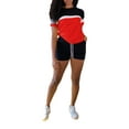 thumbnail image 1 of Conjunto de ropa de mujer Lucakuins, camisetas de manga corta de Color contrastante y pantalones cortos para correr, ropa deportiva de Yoga, chándales de verano Lucakuins  moda, 1 of 9