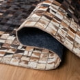 thumbnail image 6 of SAFAVIEH Studio Leather Kirsteen Checkered Area Rug, Beige/Brown, 4' x 6', 6 of 7