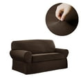 thumbnail image 3 of Mainstays Pixel 2-Piece Stretch Loveseat Slipcover, Brown, 3 of 9