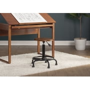 Studio Designs Wood and Metal Home or Art Studio Swivel and Height Adjustable Stool, Rustic Oak