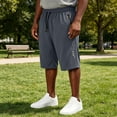 thumbnail image 2 of Mens Athletic Shorts Quick Dry Summer Gym Sport Running Shorts with Zipper Pockets Comfy Elastic Waist Cycling Short Pants, L, 2 of 8