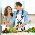 thumbnail image 6 of Pandas Silhouette 5 Pcs Kitchen Set Heat Resistant Oven Mitts and Non-Slip Pot Holders with Adjustable Cooking Apron, 6 of 6