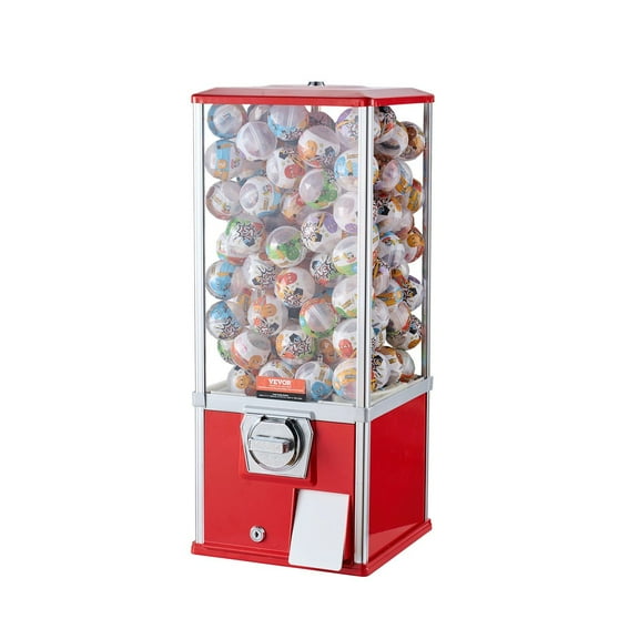25"H Gumball Machine Vending Coin Bank Vintage Gumballs Dispenser PS Red