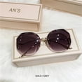 thumbnail image 2 of Irregular  Sunglasses Women Brand Designer Gradient Fashion Sun Glasses Female Rimless Metal Curved Temples, 2 of 8