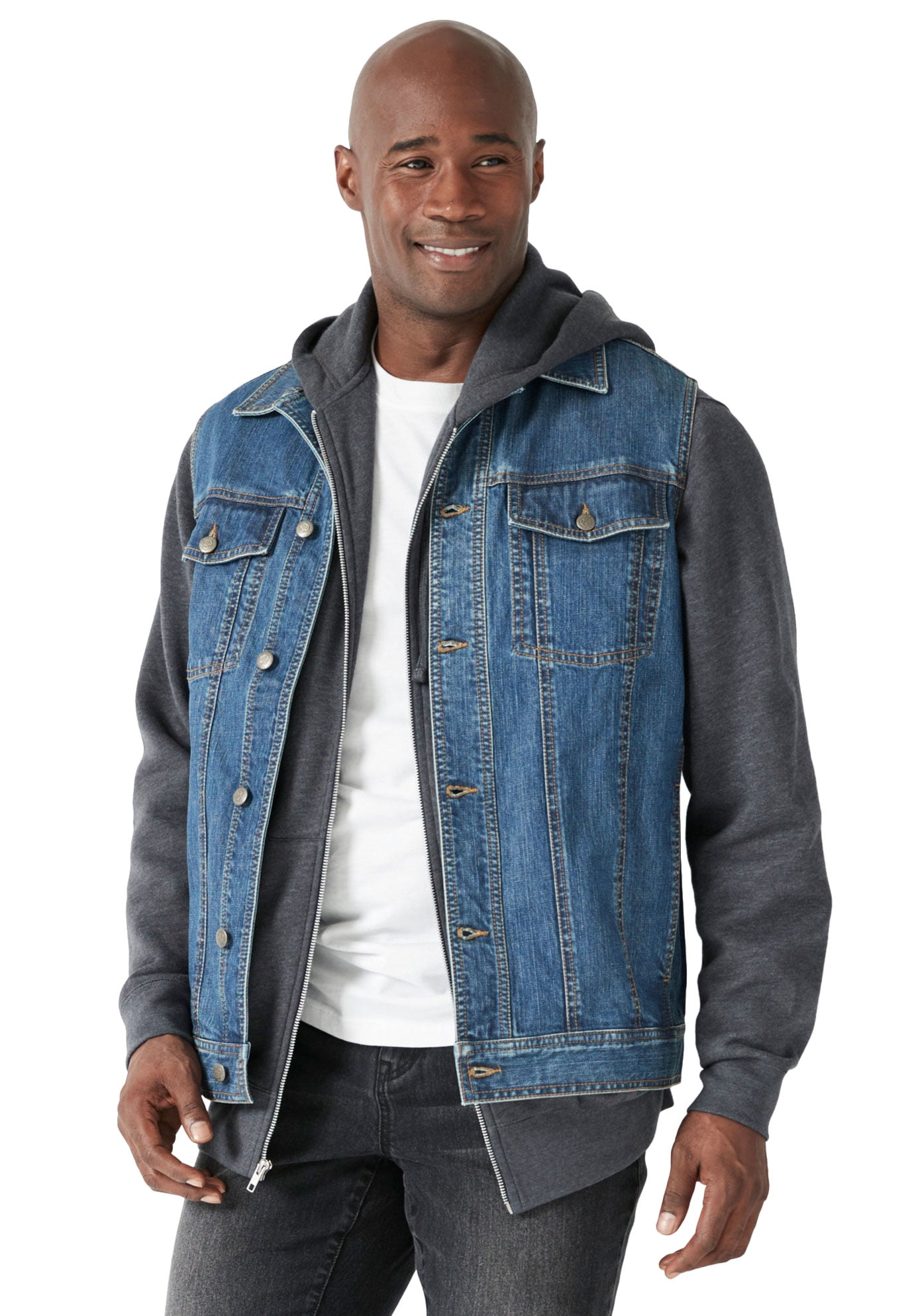 big and tall denim vest