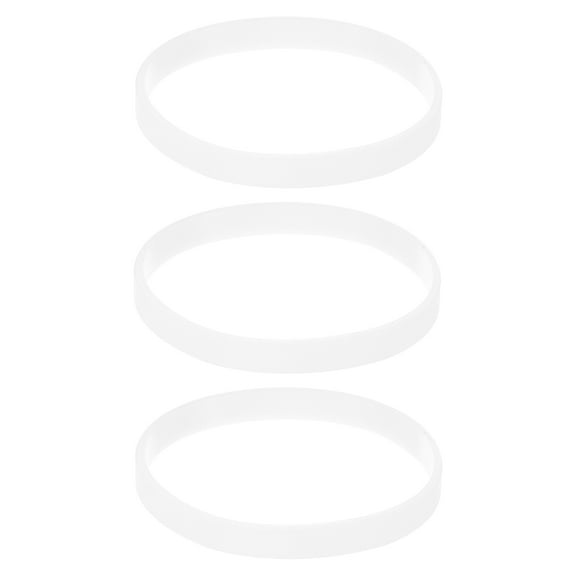 3pcs Plain Silicone Wristbands 7 Inch Circumference 1/4 Inch Width, Transparent