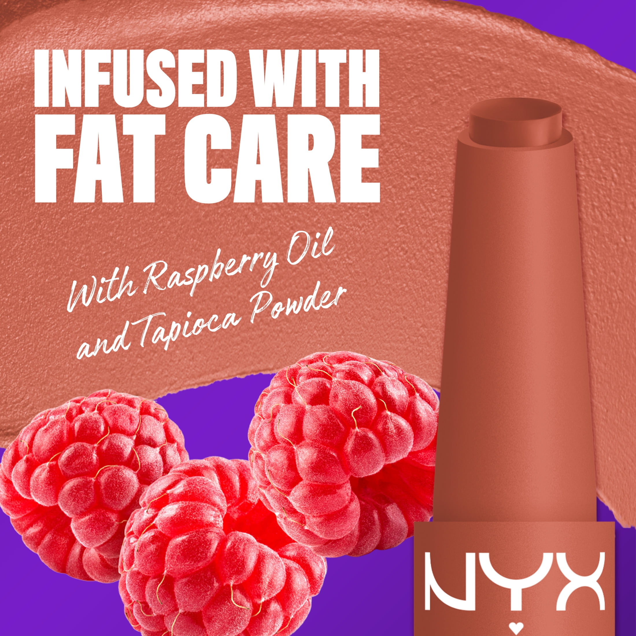 NYX Professional Makeup Fat Matte Lipstick, Smooth Color Long Lasting Lipstick, Cozy Whipped, 0.07 oz