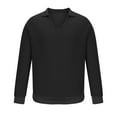 thumbnail image 4 of Elainilye Fashion Mens Cardigan Sweater Stand Collar Pullover Top Elastic Solid Color Half Sweater Leisure Sweater Coat,Black, 4 of 6