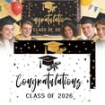 thumbnail image 2 of Eguiwyn Class of 2026 Graduation Banner Backdrop - Congratulations Grad Photo Background Decorations for High School College Party Supplies,Black 100*150cm, 2 of 9