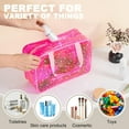 thumbnail image 5 of Hot Pink Star Large Cosmetic Bag, 12 x 5 x 8 inch Travel Pouch with Handle for Makeup, Travel Essentials, Pink, 5 of 9