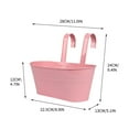 thumbnail image 2 of RLATCR Metal Railing Planter for Outdoor Plants Balcony Hanging Flower Pots with Detachable Hooks and Drain Holes Oval Bucket Rail Box Fence Planters for Home Garden Decor, 2 of 2