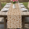 thumbnail image 4 of Brown Floral Table Runner - 60 Inch Long Vintage Rustic Flowers Botanical Spring Cotton and Linen Blended Dress Scarves Farmhouse Table Runner for Kitchen Dining, Coffee Table, 13" x 60", 4 of 8