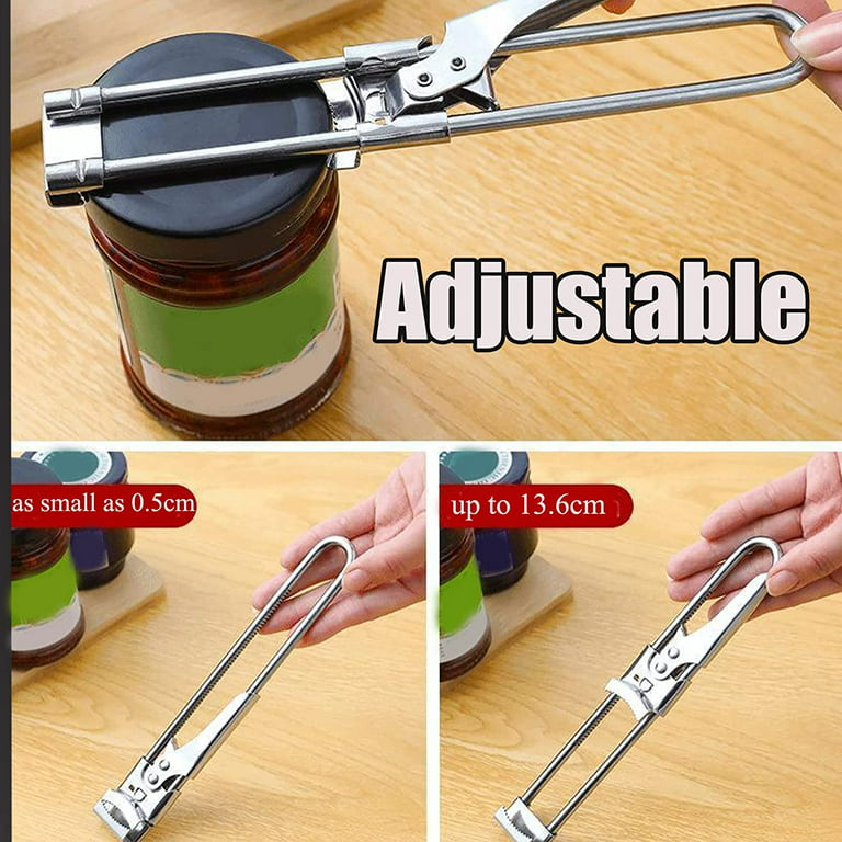 Adjustable Multifunctional Stainless Steel Can Opener, Warncode Adjustable  Multifunctional Stainless Steel Can Opener, Adjustable Jar Opener Stainless