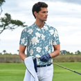 thumbnail image 4 of Daiia Lilies Flowers Pattern Men’s Polo Shirts,Solid Deck Shirt,Classic Fit, Breathable Cotton Polo for Casual and Sport Wear-Medium, 4 of 7