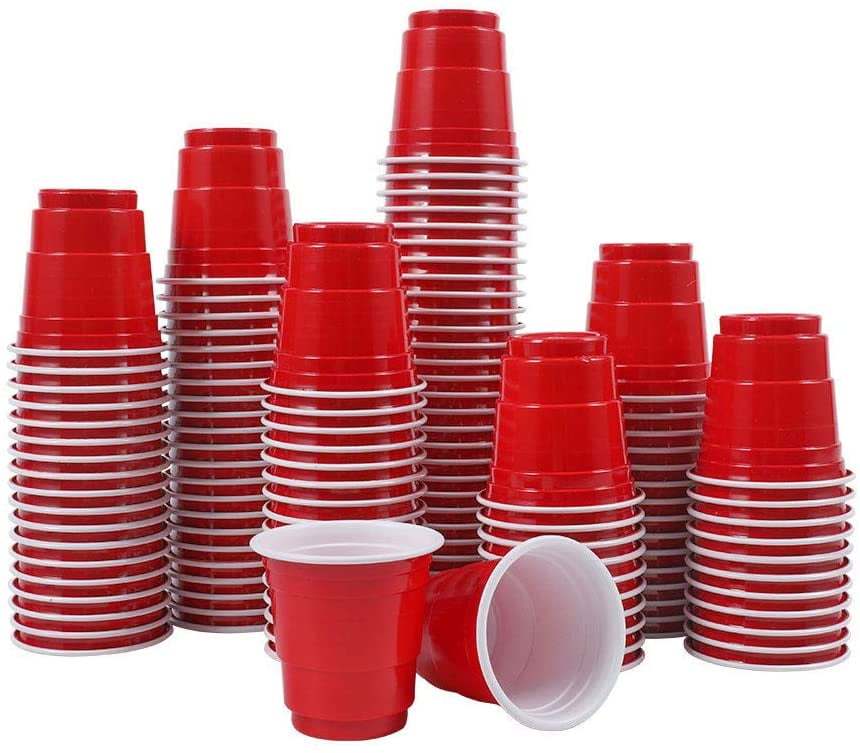 Mini Red Disposable Shot Glasses 2oz 120 Count Mini Red Plastic Shot