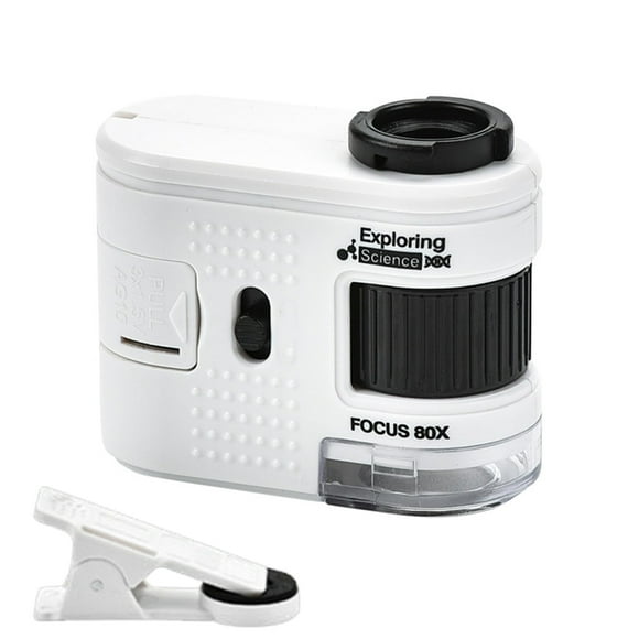 Télescope Portatif à Main avec Grossissement 80X et Lumière LED Intégrée pour Appréciation Détaillée des Bijoux et Observation Scientifique