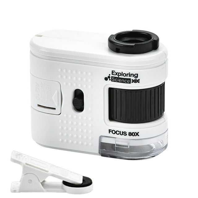 Portable Handheld Telescope for Jewelry Appraisal and Scientific Use with 80X Magnification and LED Lighting