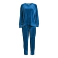 thumbnail image 5 of Time and Tru Women's Promo Velour Top and Pant Set, 2 Piece, 5 of 5