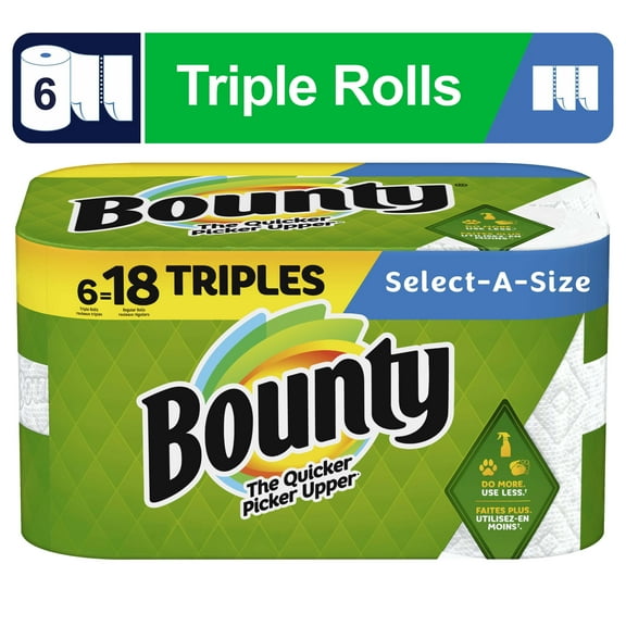 Bounty Paper Towels Select-a-Size, 6 Triple Rolls