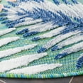 thumbnail image 4 of SAFAVIEH Cabana Kade Botanical Indoor/Outdoor Area Rug, Green/Navy, 4' x 4' Round, 4 of 5
