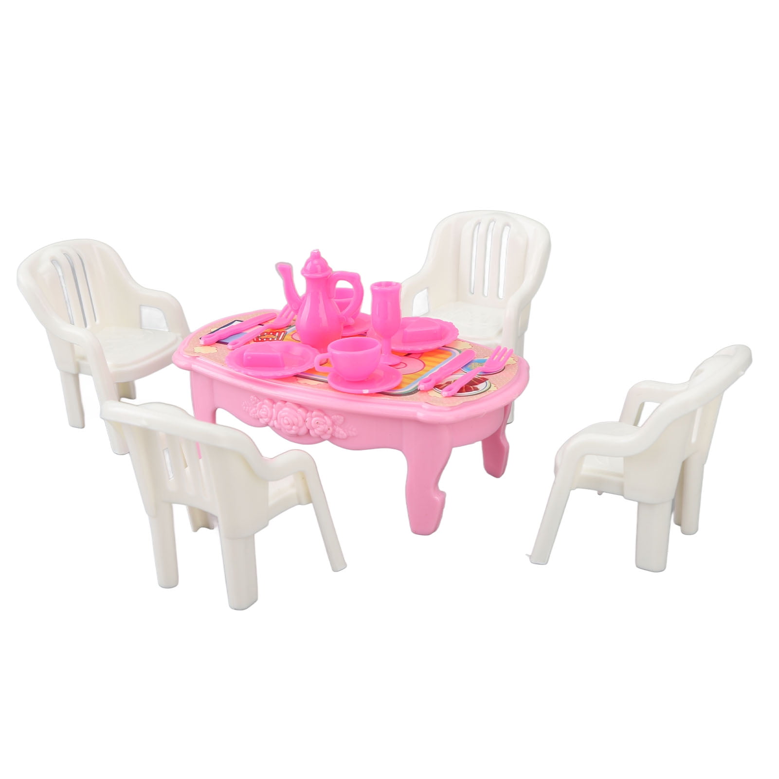 Dollhouse Dining Table Chairs 1 16 Plastic High Simulation Dollhouse Dining Furniture Set Furniture for DIY Dollhouse Decoration Dollhouse Accessories Walmart