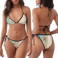 thumbnail image 3 of KLL Ensemble Bikini Imprimé Étoile de Mer sur le Sable pour Femmes, Ensemble Bikini Triangle à Deux Pièces avec String et Bas Aguichant, 3 of 6