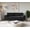 Black, variant on HMD Astoria Linen Square Arm 3-Seater Sofa with 2 Throw Pillow, Gray