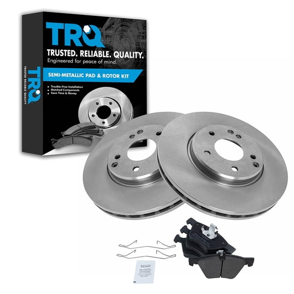 TRQ Brake Pad Rotor Front Posi Semi Metallic Kit Fits Select Chrysler Mercedes Benz