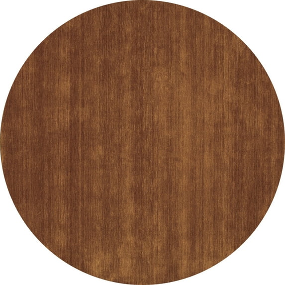 Ahgly Company Indoor Round Abstract Brown Contemporary Area Rugs, 4' Round