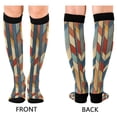 thumbnail image 4 of FORMRS Womens Knee High Socks Casual Long Thick Travel Daily Wear, 1 Pair, Beige Geometric, 4 of 6