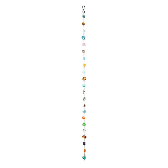 Evergreen 71"H Multicolor Glass Rain Chain- Fade and Weather Resistant Outdoor Decor