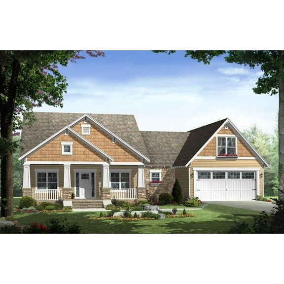 House Plan Gallery - HPG-1800C - 1,800 sq ft - 3 Bedroom - 2 Bath Small House Plans - Single Story with Bonus Room Printed Blueprints - Simple to Build (5 Printed Sets)