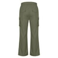 thumbnail image 5 of Qgtaibl Cargo Pant for Men Lightweight Drawstring Elastic Waist Work Pant Multi-Pockets Outdoor Hiking Travel Pants Army Green (Mens S), 5 of 9