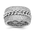 thumbnail image 1 of Sterling Silver Rhodium-plated CZ Spinning Chain Center Ring - Size 6, 1 of 2