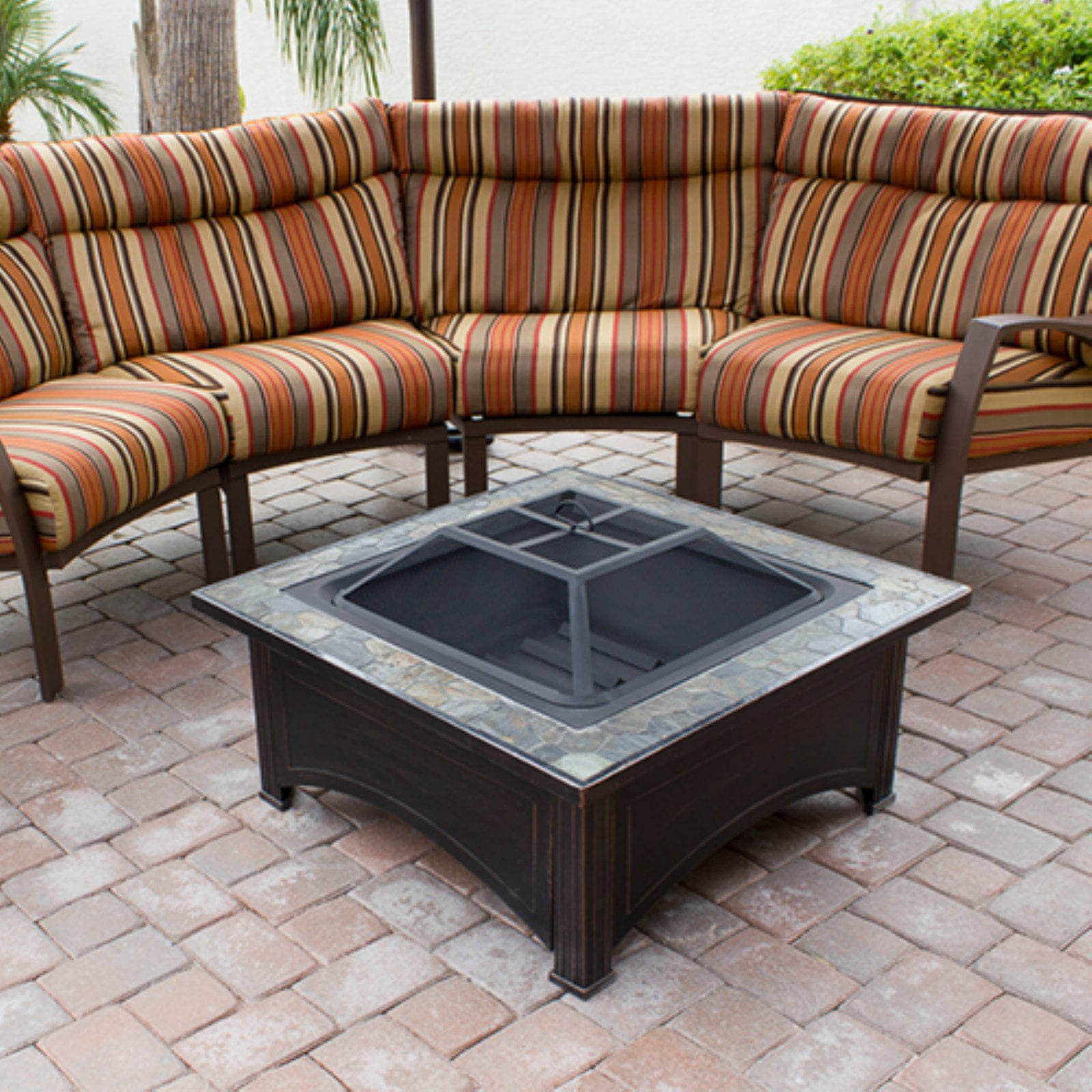 Hiland Square Slate Top Wood Burning Firepit by AZ Patio Heaters