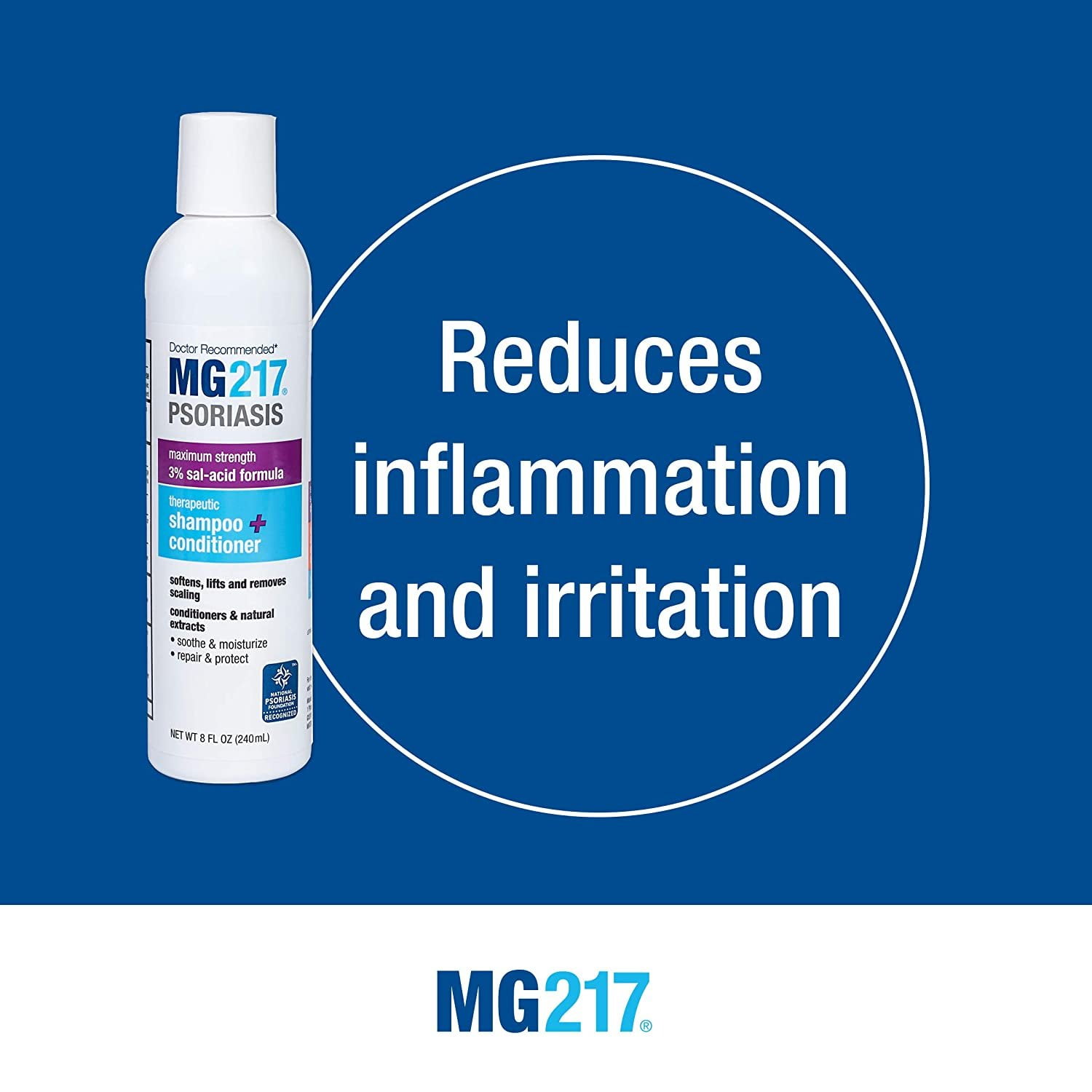 MG217 Psoriasis Scalp Solutions Repairing Shampoo Plus Conditioner, fl oz 