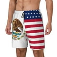 thumbnail image 5 of Mens America Mexican Flag 2 in 1 Quick Dry Swim Trunks with Compression Liner Beach Shorts, 5 of 6