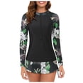 thumbnail image 1 of FhsagQ Ensemble de Couverture pour Femmes avec Robe Maillot de Bain à Manches Longues Imprimé Fermeture Éclair Surf Maillot de Bain Couverture pour Femmes Jeu de Rôle Noir m, 1 of 7