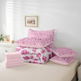 thumbnail image 5 of Feelyou Pink Cheetah Print Bedding Comforter Set 7 Pieces, Glitter Sequin Diamond Full Bedding Set, Teens Adult Kid Reversible Fitted Sheet Flat Sheet, Lightweight Room Decor, 5 of 7