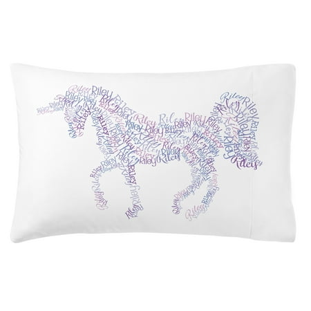 Personalized Name Art Plush Pillowcase - Unicorn