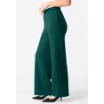 thumbnail image 3 of Roaman's Women's Plus Size Ponte Wide Leg Pant With Pockets And Pull On Elastic Waist, 3 of 3