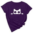 thumbnail image 2 of cute tops for women trendy going out summer short sleeve cat shirt basic round neck tee comfy soft shirts, 2 of 4