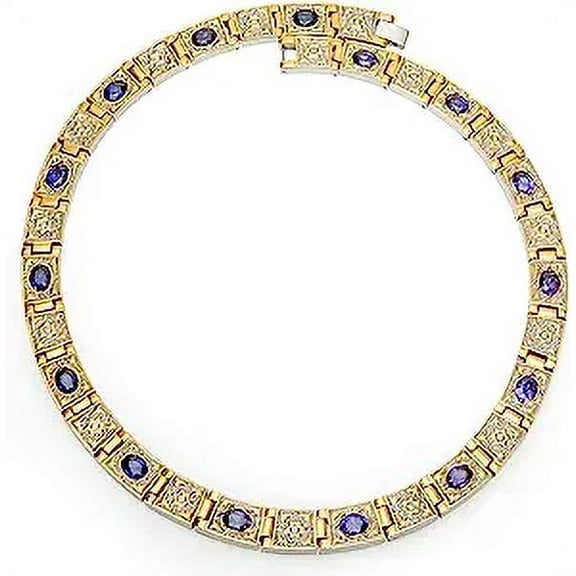 Titanium Necklace for Women with 3500 Gauss Magnets, Purple Crystals,Gold Plated Jewelry Gift for Ladies