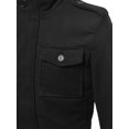 thumbnail image 3 of FashionOutfit Men's Classic Long Sleeves Zipper & Button Closure Wool Blend Coat, 3 of 4