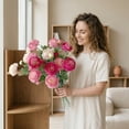 thumbnail image 5 of Ranunculus Artificial Flowers Stems, 24inFaux Peony Blooms, Blush Pink Artificial Flower Arrangement, Home Decorations Indoor, 1 Pc, 5 of 8