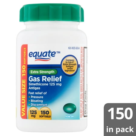 Best Equate Extra Strength Gas Relief Softgels Value Size, 125 mg, 150 count deal