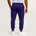 thumbnail image 4 of Men's Tapered Fleece Sweatpants - Elastic Waist with Pockets, Athletic Fit for Gym & Workout - Mens Joggers with Pockets​ Purple L, 4 of 4